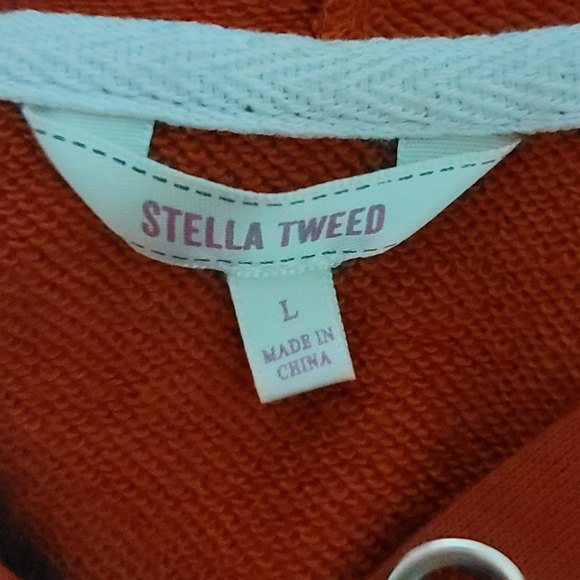 Stella Tweed Tie dye Hoodie Cropped Pullover Red Love Large - Picture 10 of 11